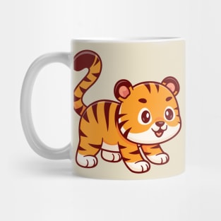 Cute Tiger Playing Cartoon Mug